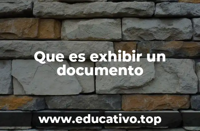 Que es exhibir un documento