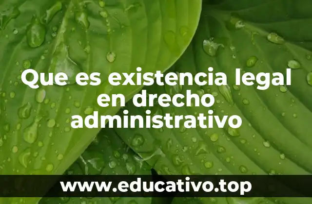 Que es existencia legal en drecho administrativo