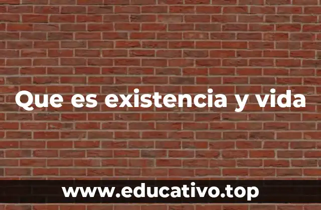 Que es existencia y vida