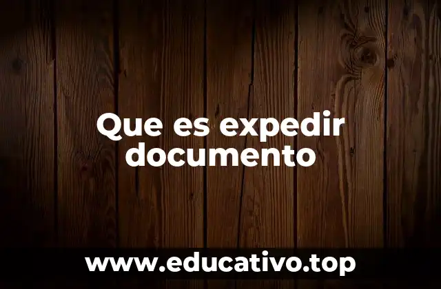 Que es expedir documento