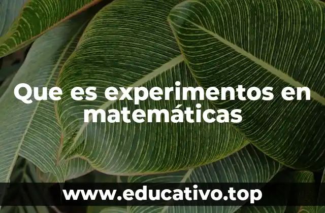 Que es experimentos en matemáticas