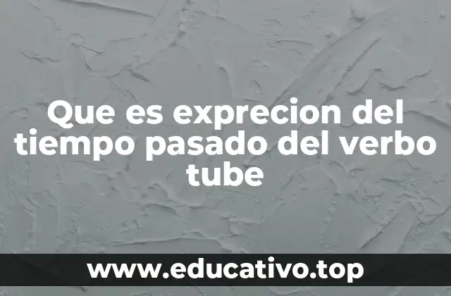Que es exprecion del tiempo pasado del verbo tube