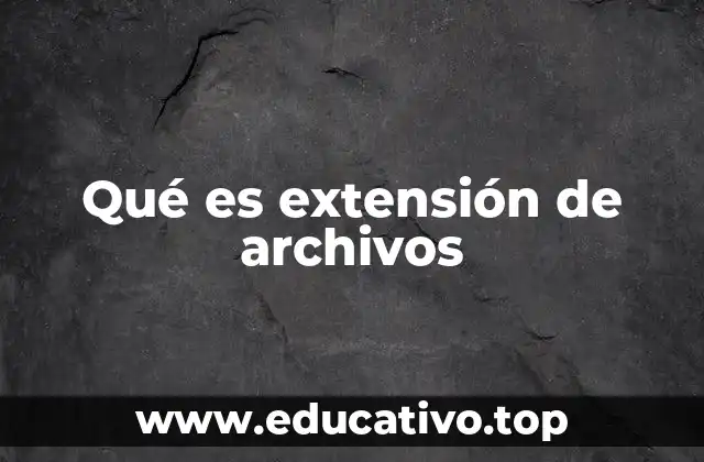 Qué es extensión de archivos
