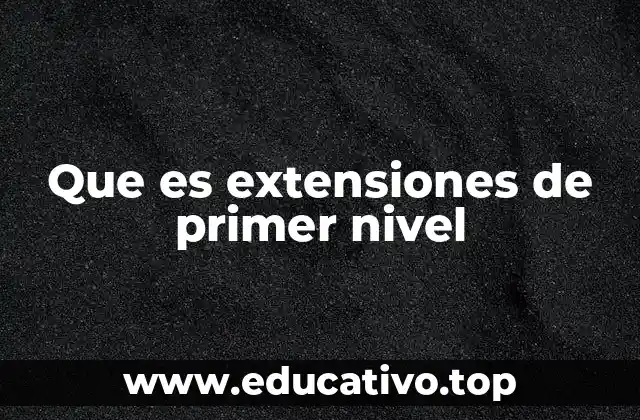Que es extensiones de primer nivel