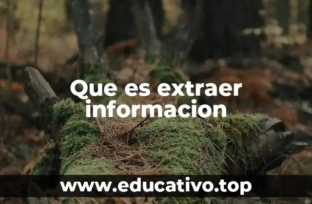 Que es extraer informacion