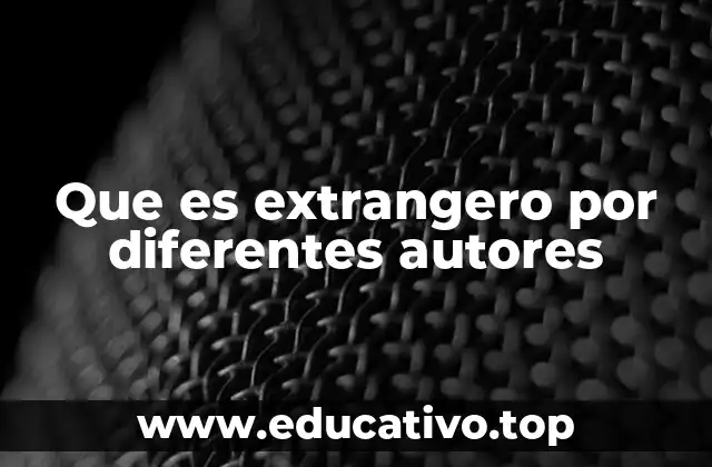 Que es extrangero por diferentes autores