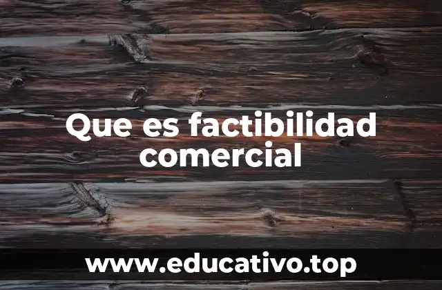 Que es factibilidad comercial