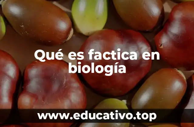 Qué es factica en biología