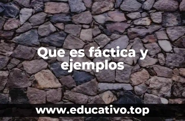 Que es fáctica y ejemplos