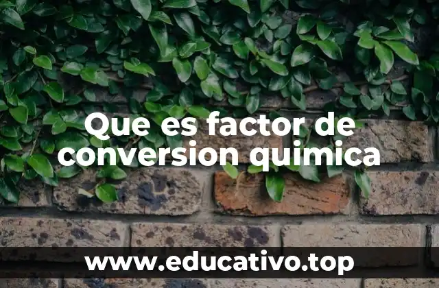 Que es factor de conversion quimica