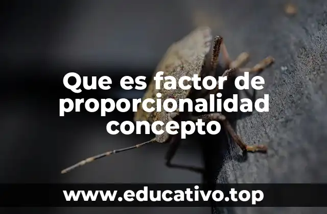 Que es factor de proporcionalidad concepto