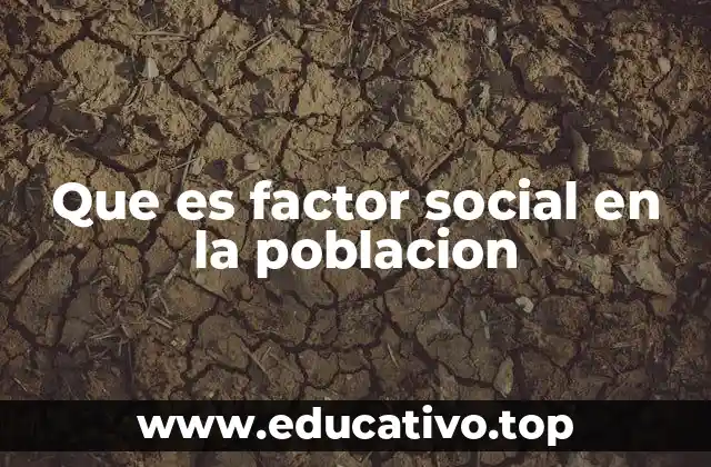 Que es factor social en la poblacion