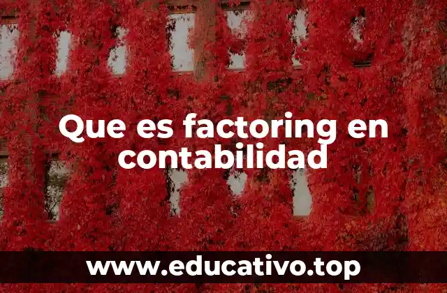 Que es factoring en contabilidad