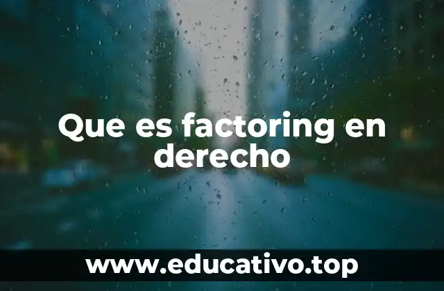 Que es factoring en derecho