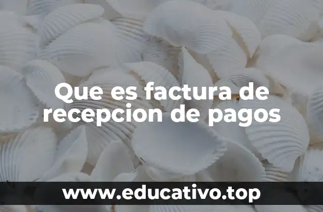 Que es factura de recepcion de pagos