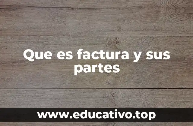 Que es factura y sus partes