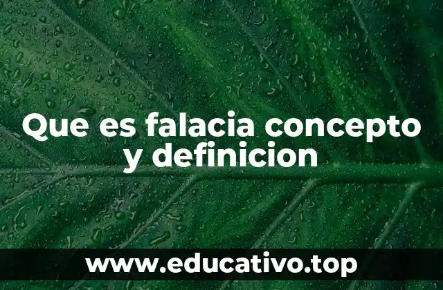 Que es falacia concepto y definicion