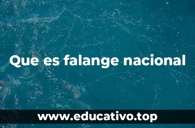 Que es falange nacional
