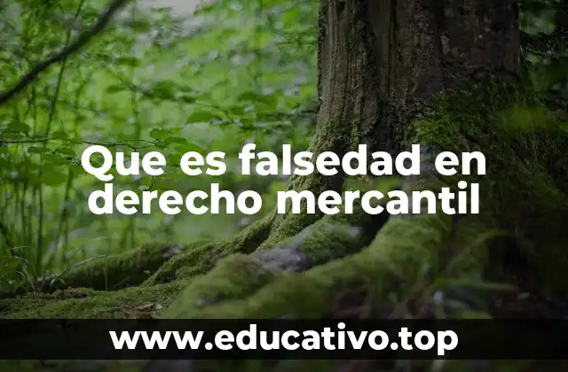 Que es falsedad en derecho mercantil