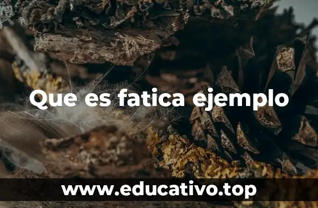 Que es fatica ejemplo
