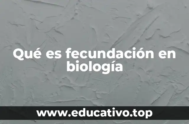 Qué es fecundación en biología