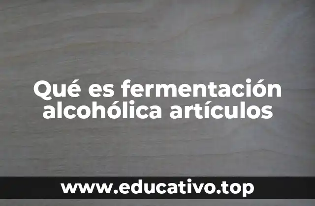 Qué es fermentación alcohólica artículos