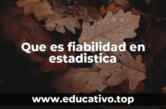 Que es fiabilidad en estadistica