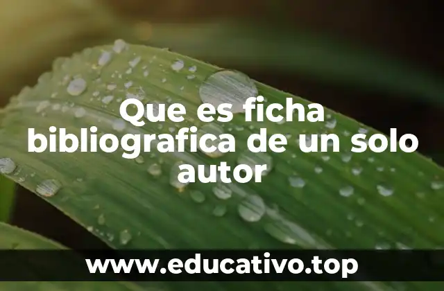 Que es ficha bibliografica de un solo autor