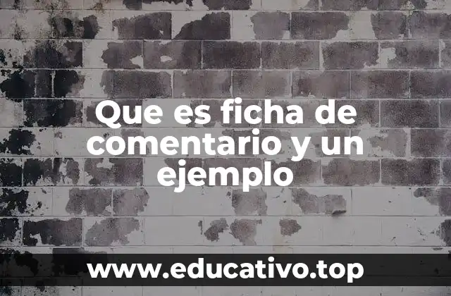 Que es ficha de comentario y un ejemplo