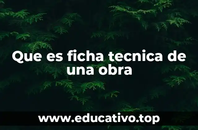 Que es ficha tecnica de una obra