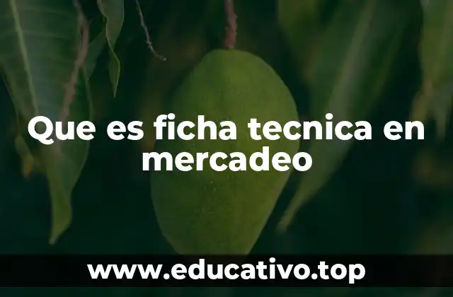 Que es ficha tecnica en mercadeo