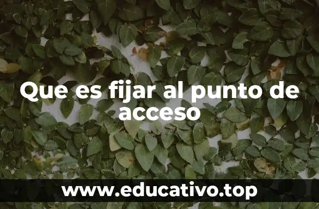 Que es fijar al punto de acceso