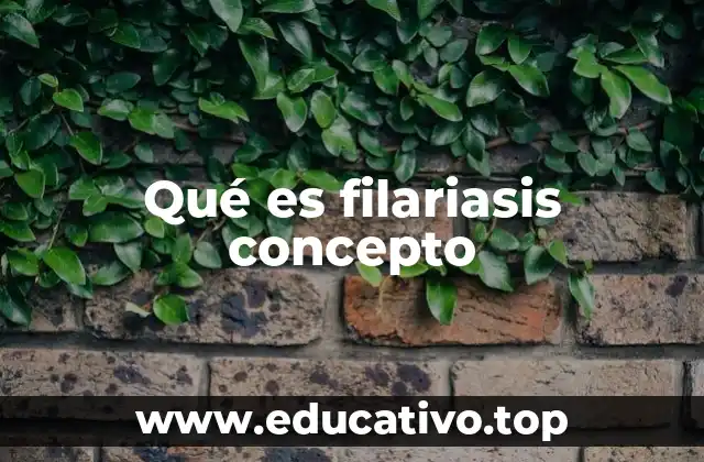 Qué es filariasis concepto