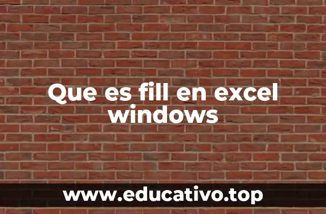 Que es fill en excel windows