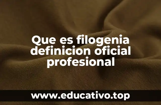 Que es filogenia definicion oficial profesional