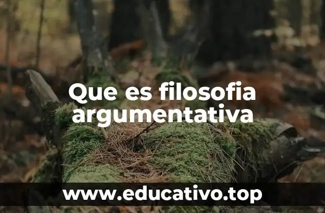 Que es filosofia argumentativa