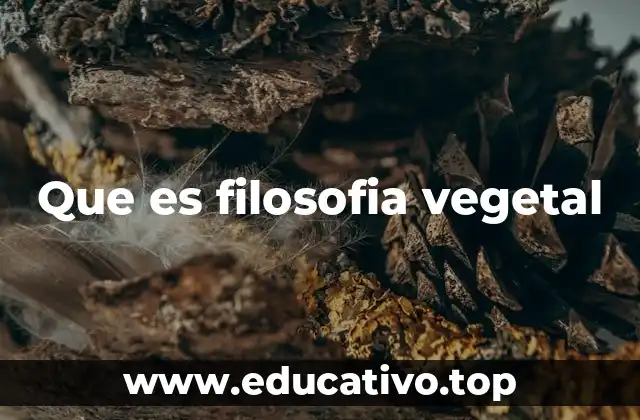Que es filosofia vegetal