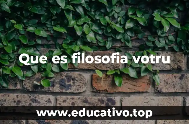 Que es filosofia votru