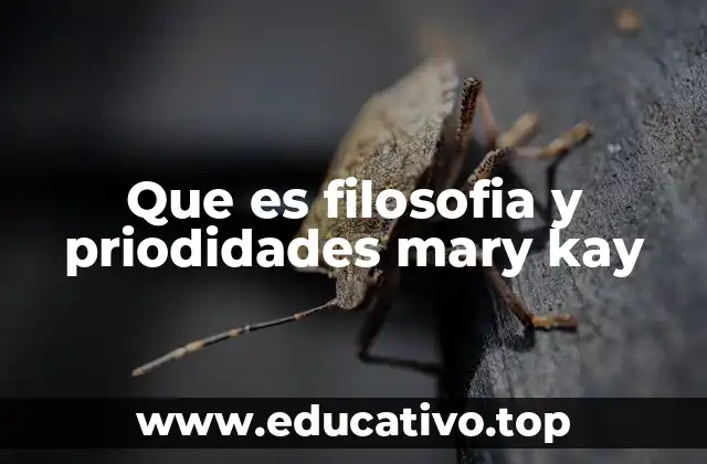 Que es filosofia y priodidades mary kay