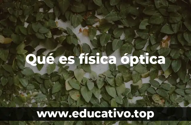 Qué es física óptica