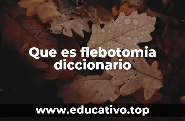 Que es flebotomia diccionario