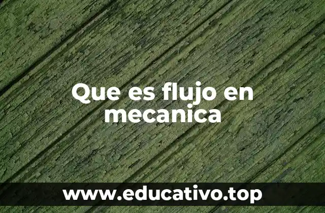 Que es flujo en mecanica