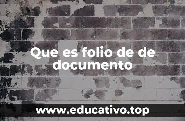 Que es folio de de documento
