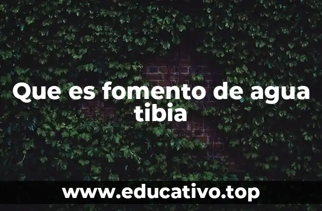 Que es fomento de agua tibia