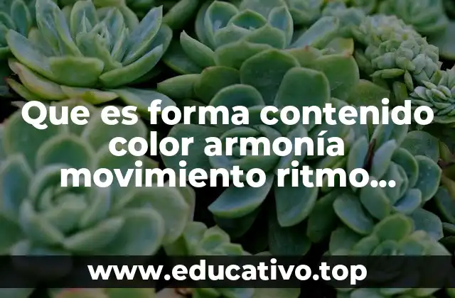 Que es forma contenido color armonía movimiento ritmo espacio tiempo