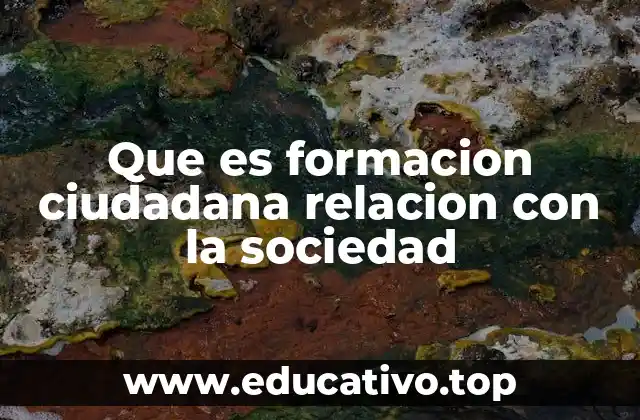 Que es formacion ciudadana relacion con la sociedad