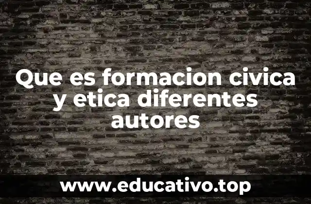 Que es formacion civica y etica diferentes autores