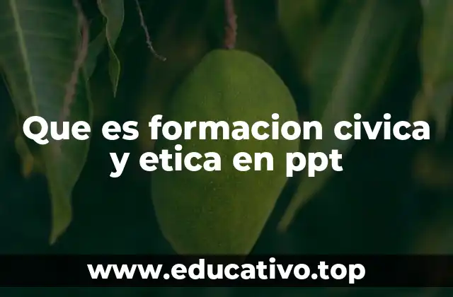 Que es formacion civica y etica en ppt
