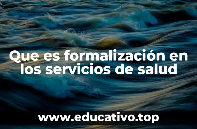 Que es formalización en los servicios de salud