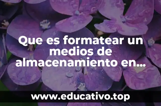 Que es formatear un medios de almacenamiento en yahoo